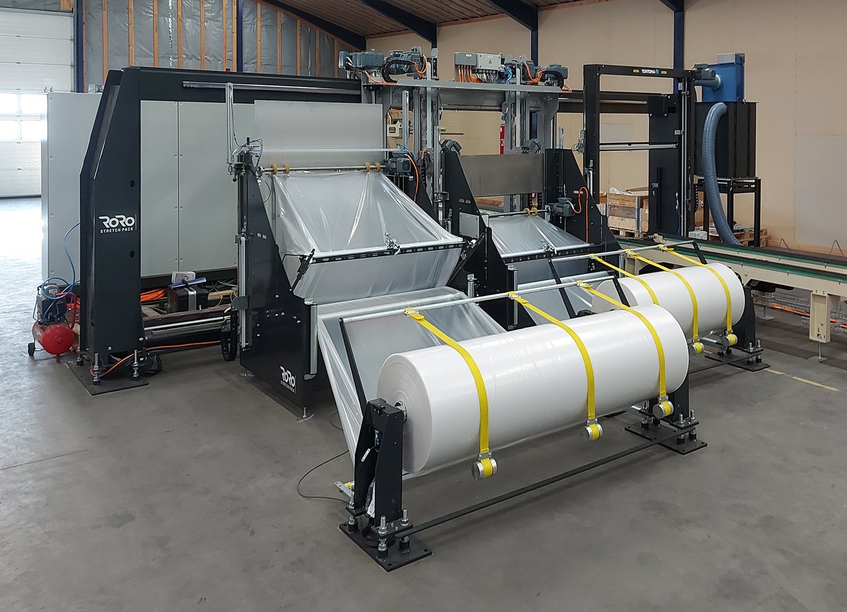Utilize stretch hood film to eliminate strapping