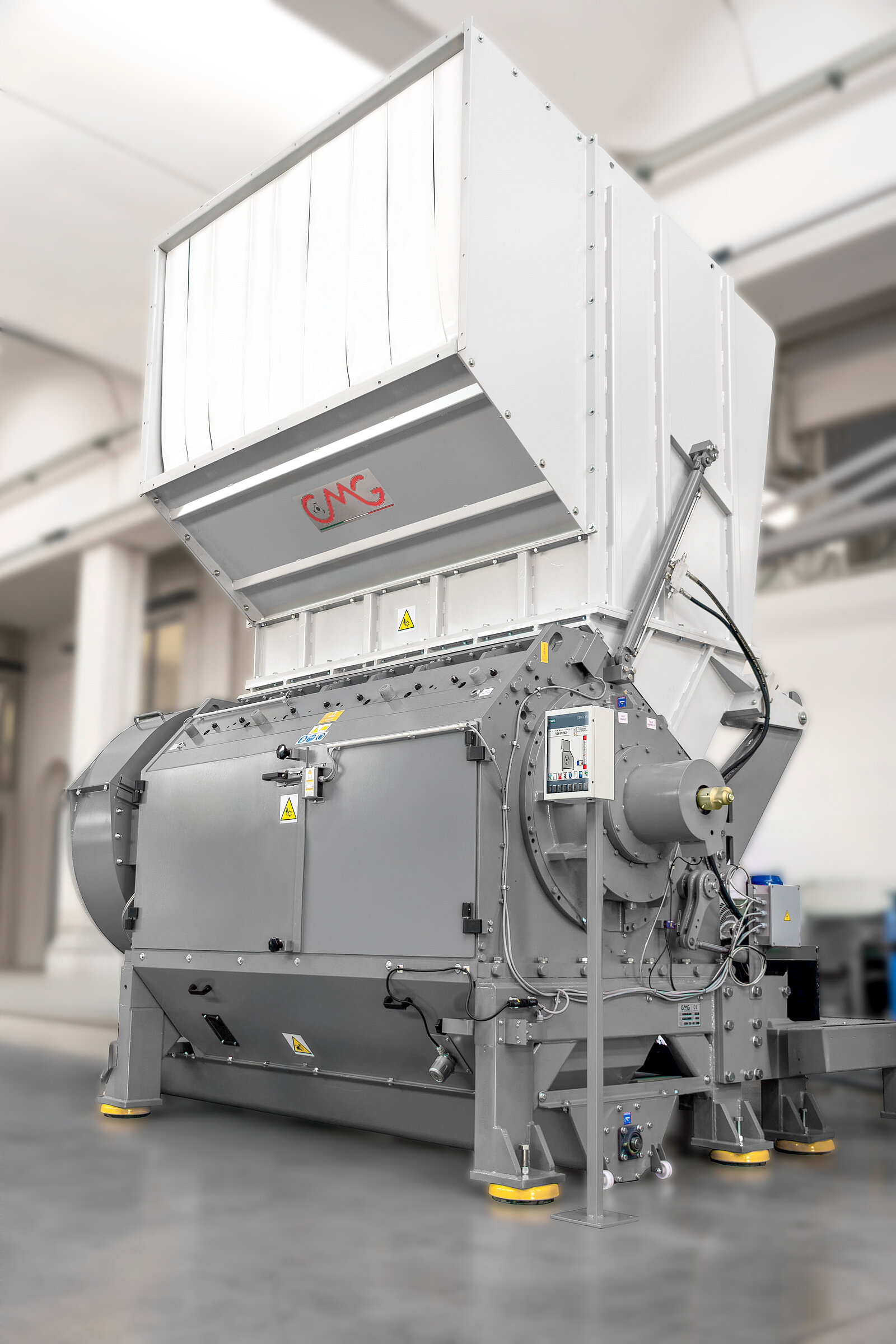 You can see a granulator machine