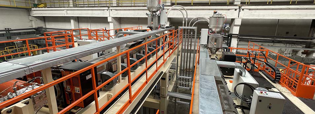 On this picture you can see the extrusion line from BG Plast
